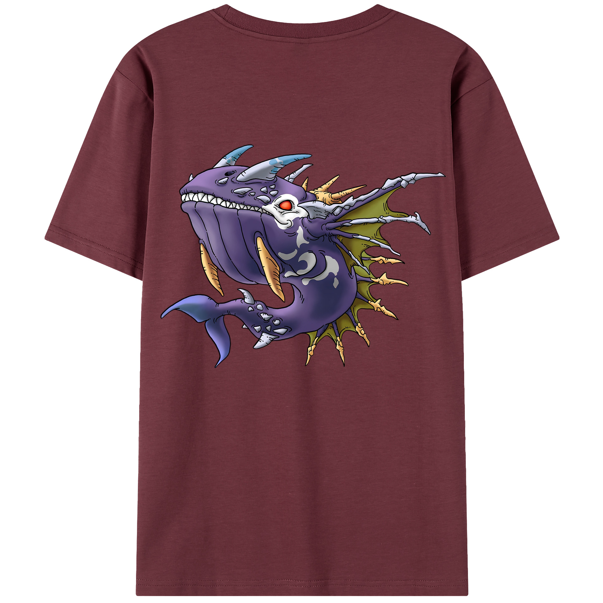 （画像用） ドラゴンクエスト Doragon Kuesuto Dragon Quest 綿100％半袖Tシャツ（背面プリント）